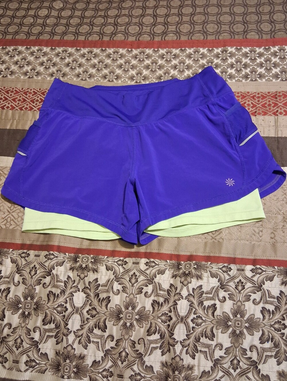 Athleta Active Women Short Run Compression SzS Pockets  Royal Blue